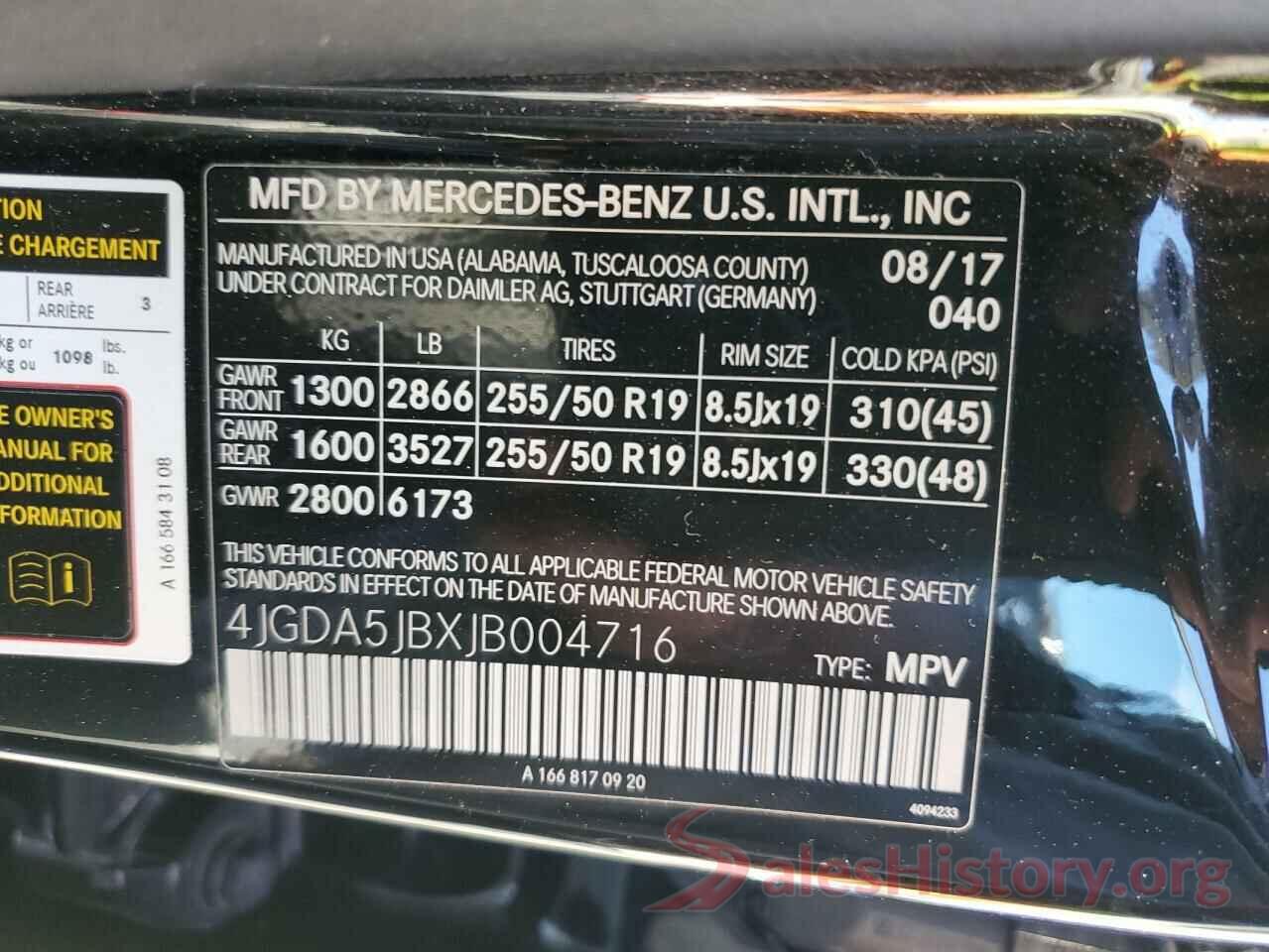 4JGDA5JBXJB004716 2018 MERCEDES-BENZ GLE-CLASS