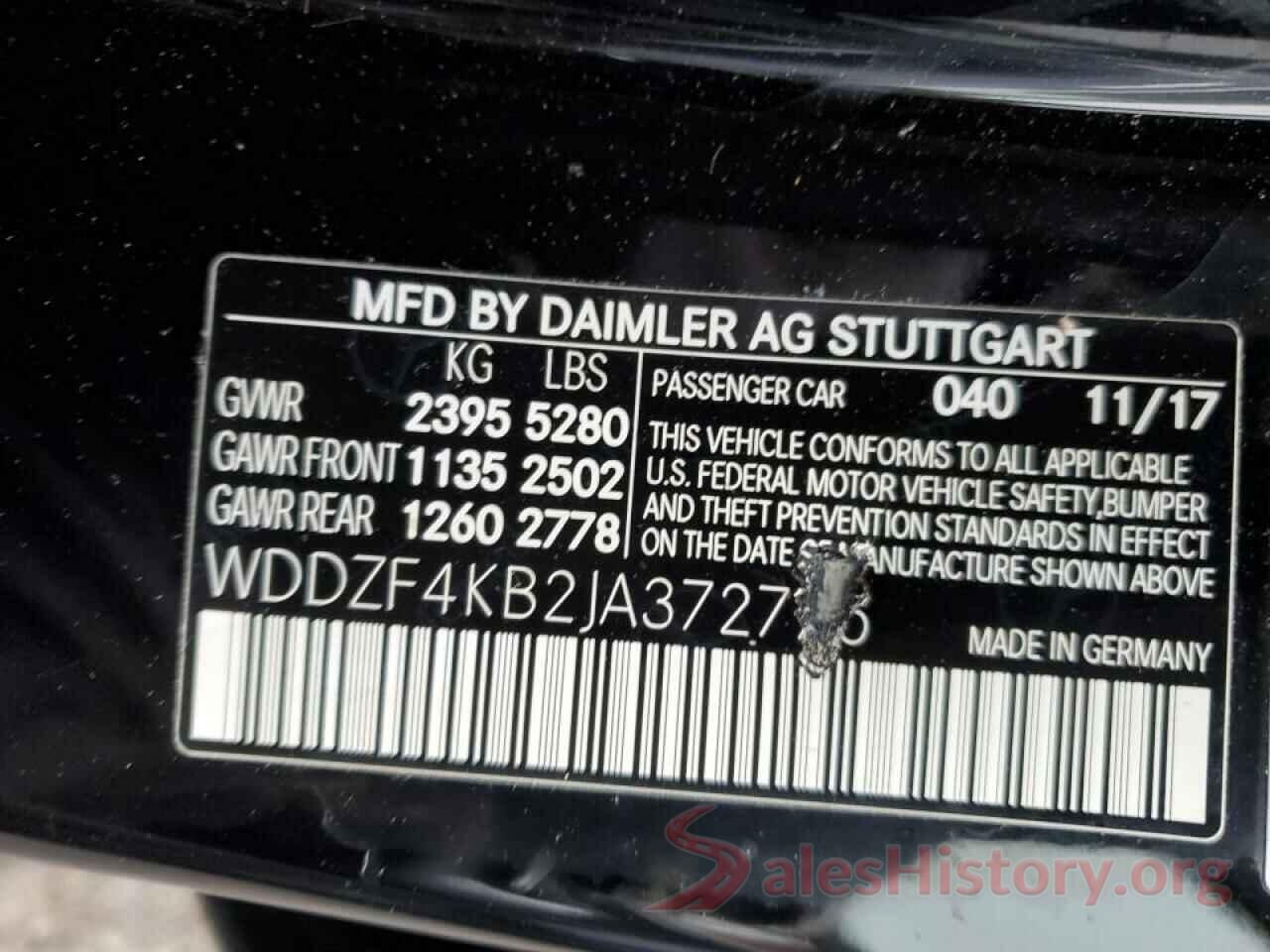 WDDZF4KB2JA372775 2018 MERCEDES-BENZ E-CLASS