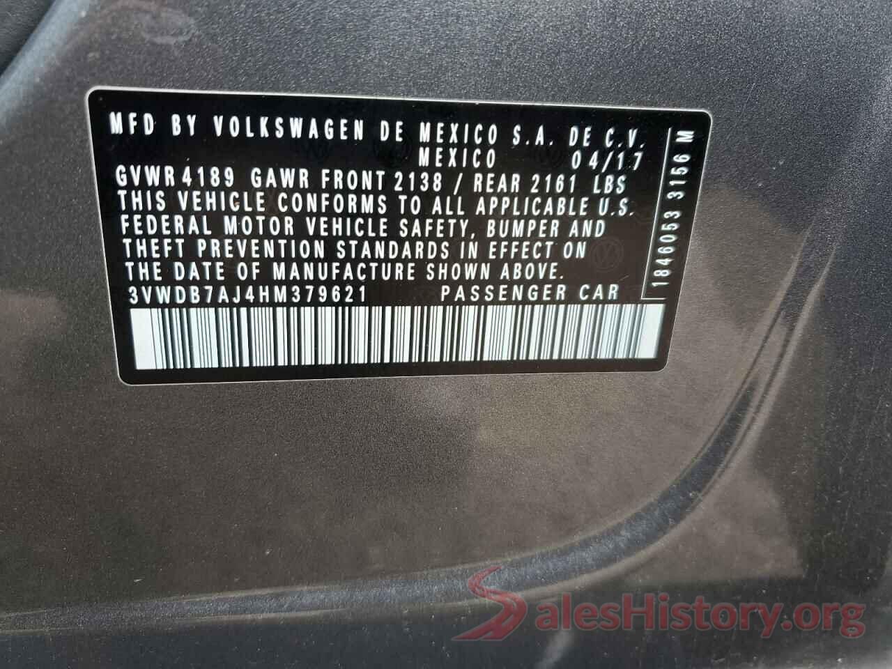 3VWDB7AJ4HM379621 2017 VOLKSWAGEN JETTA