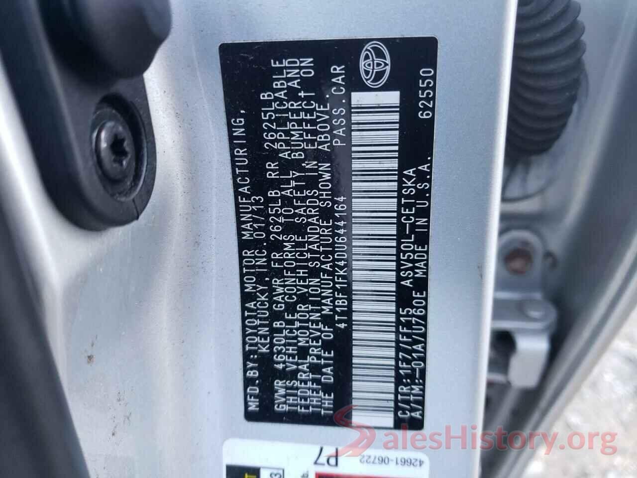 4T1BF1FK4DU644164 2013 TOYOTA CAMRY