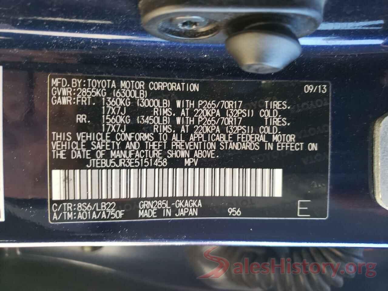 JTEBU5JR3E5151458 2014 TOYOTA 4RUNNER