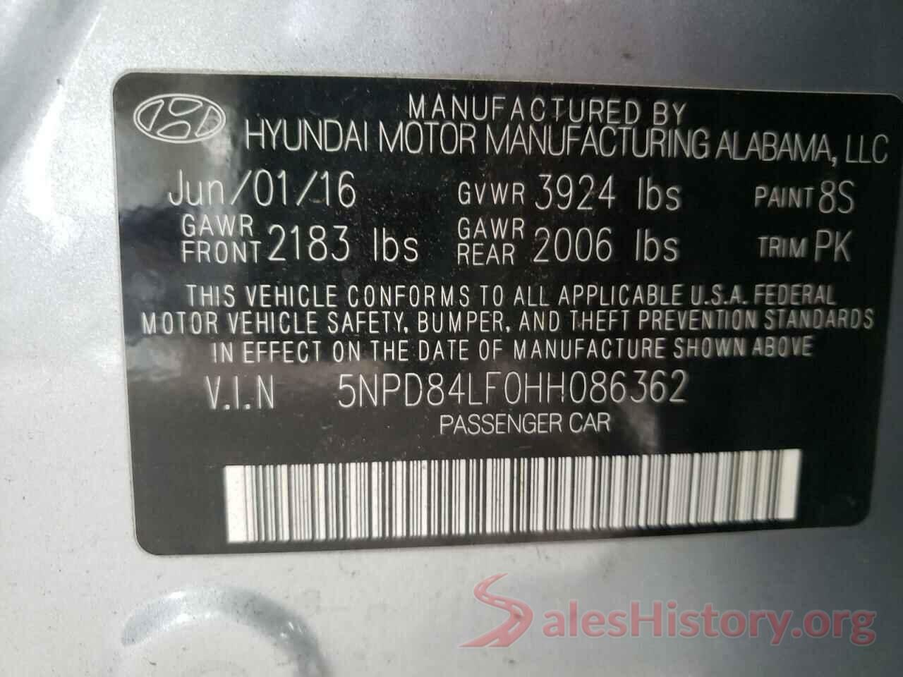 5NPD84LF0HH086362 2017 HYUNDAI ELANTRA