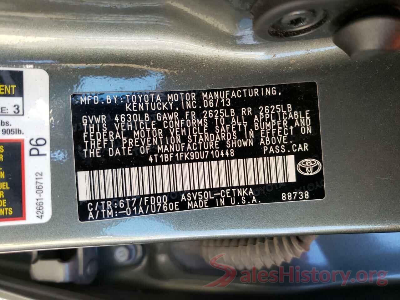 4T1BF1FK9DU710448 2013 TOYOTA CAMRY