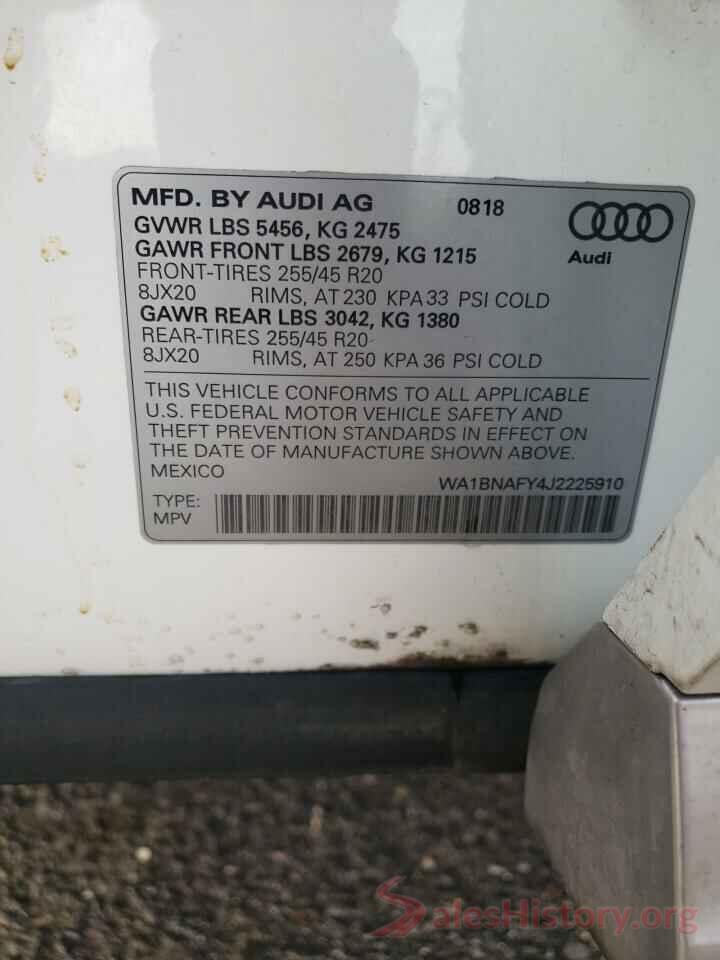 WA1BNAFY4J2225910 2018 AUDI Q5