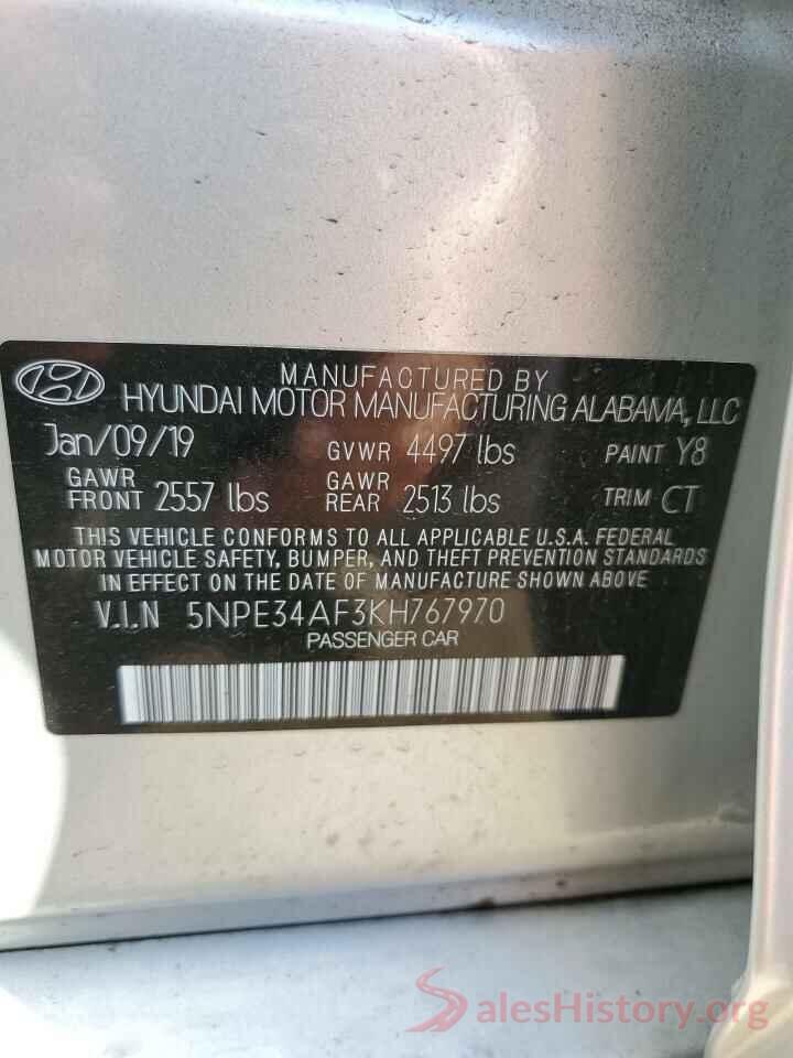 5NPE34AF3KH767970 2019 HYUNDAI SONATA