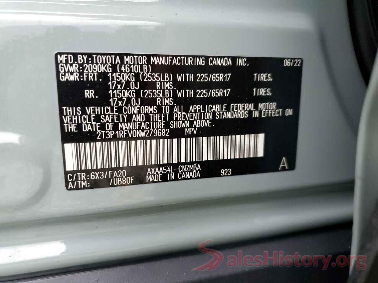 2T3P1RFV0NW279682 2022 TOYOTA RAV4