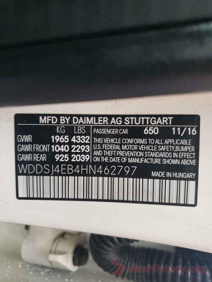 WDDSJ4EB4HN462797 2017 MERCEDES-BENZ CLA-CLASS