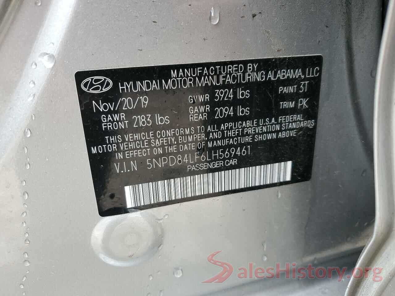 5NPD84LF6LH569461 2020 HYUNDAI ELANTRA