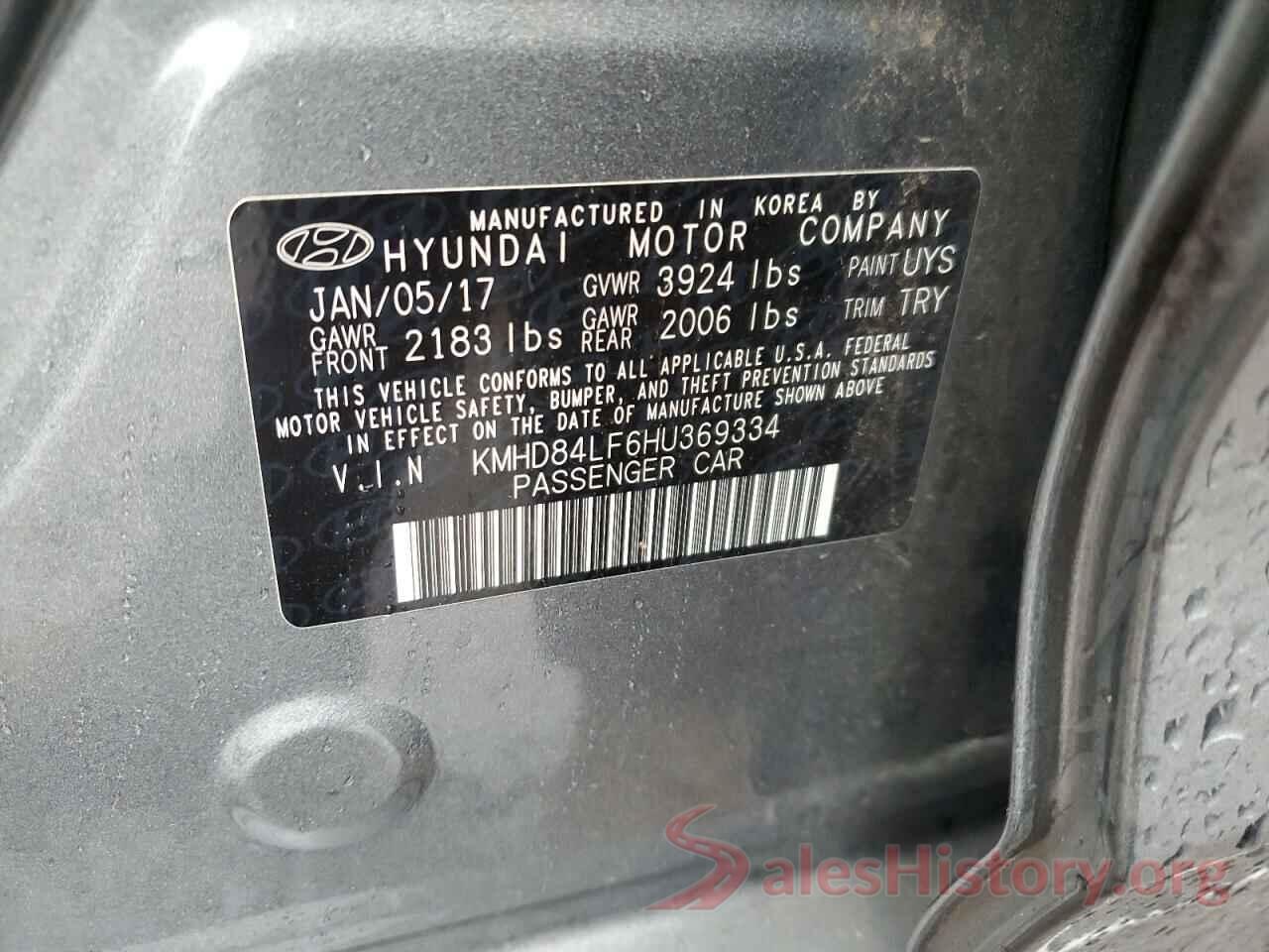 KMHD84LF6HU369334 2017 HYUNDAI ELANTRA