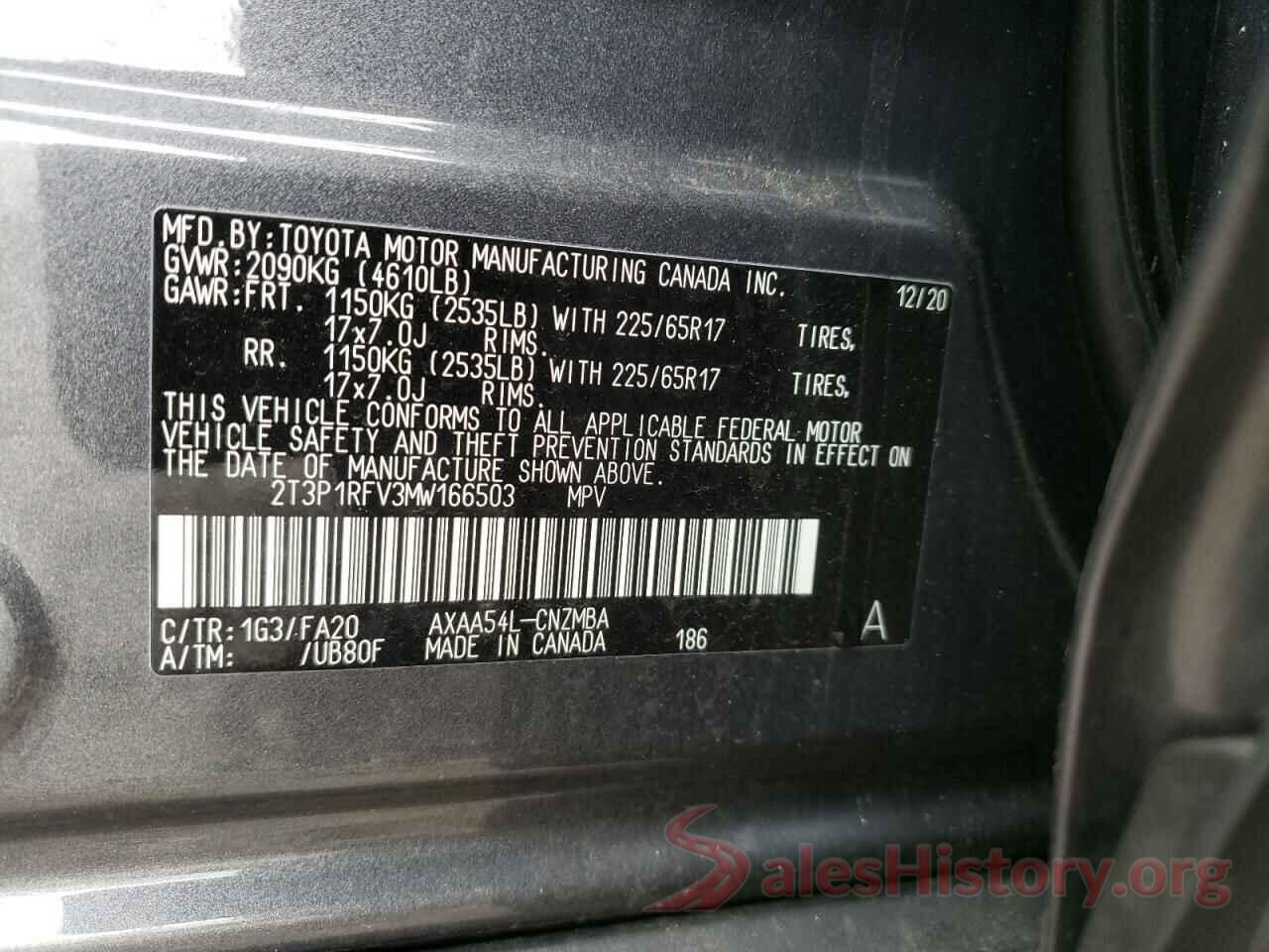 2T3P1RFV3MW166503 2021 TOYOTA RAV4