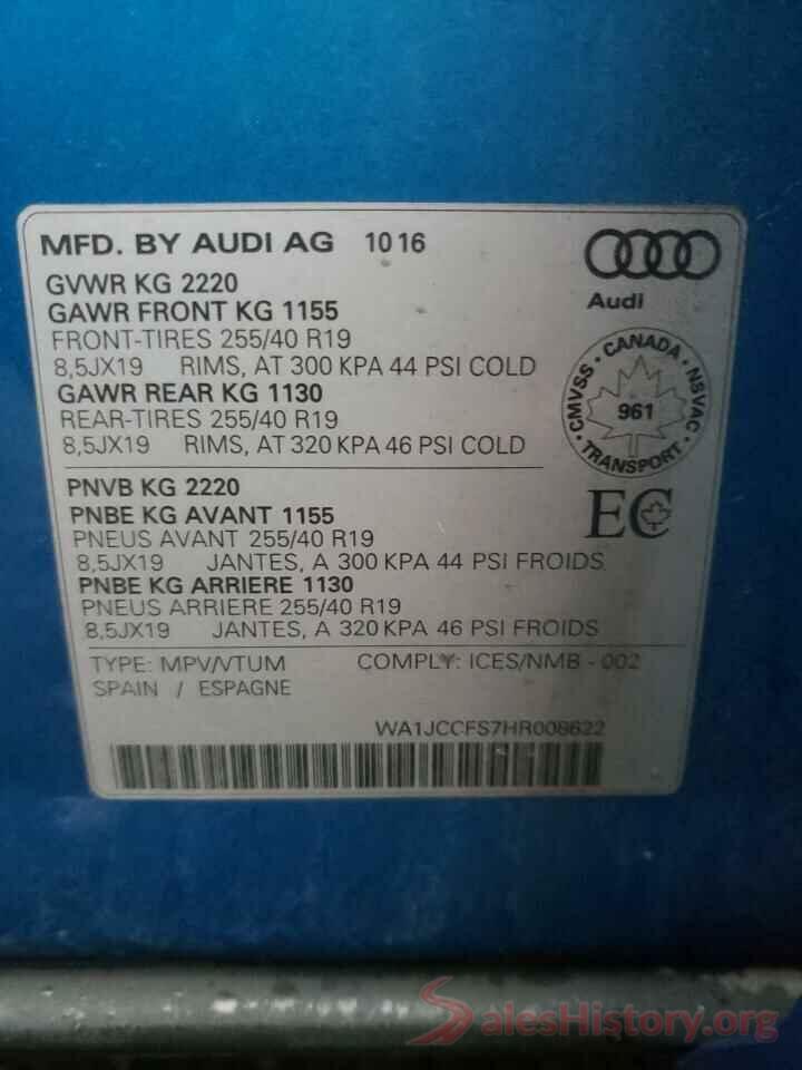 WA1JCCFS7HR008622 2017 AUDI Q3