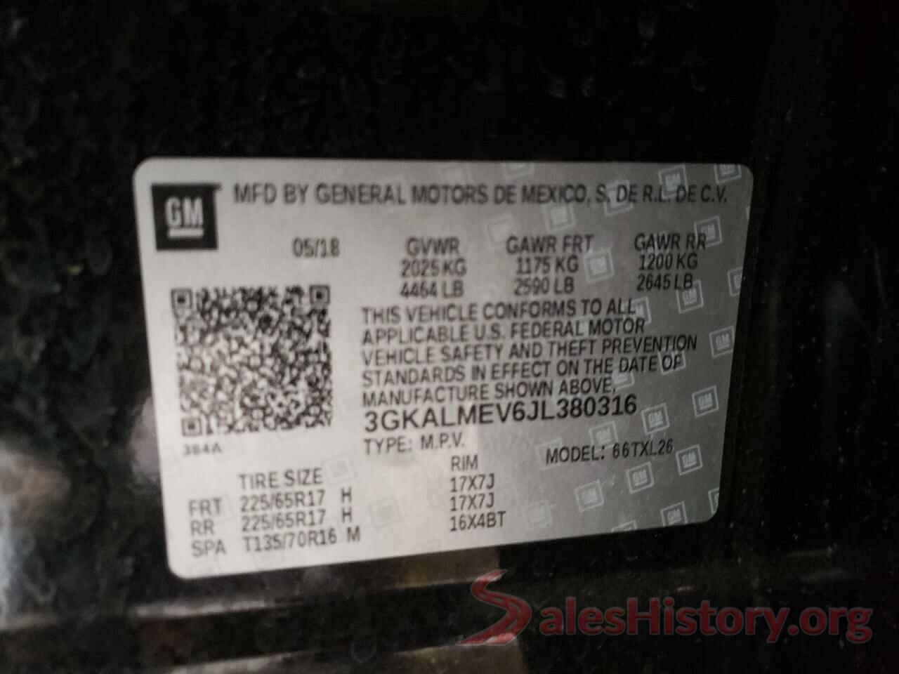 3GKALMEV6JL380316 2018 GMC TERRAIN