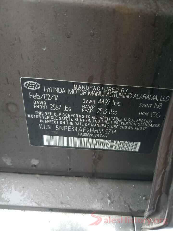 5NPE34AF9HH555714 2017 HYUNDAI SONATA