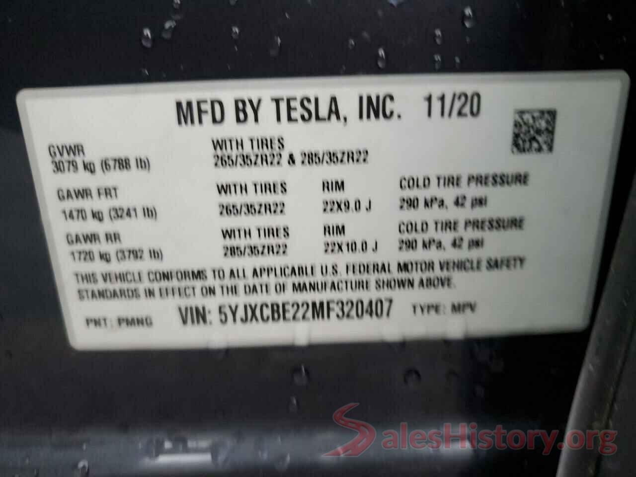 5YJXCBE22MF320407 2021 TESLA MODEL X