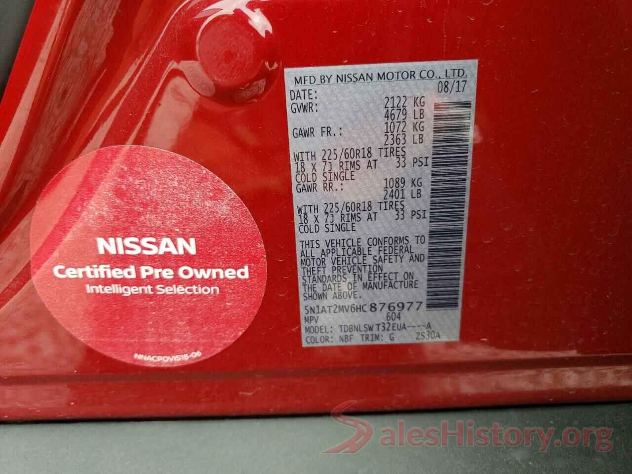 5N1AT2MV6HC876977 2017 NISSAN ROGUE