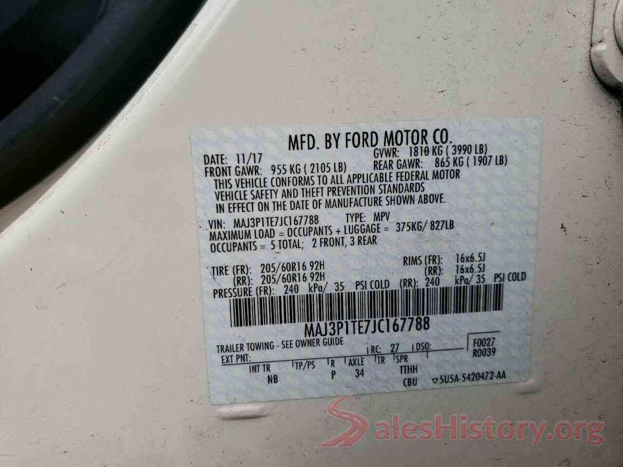 MAJ3P1TE7JC167788 2018 FORD ALL OTHER