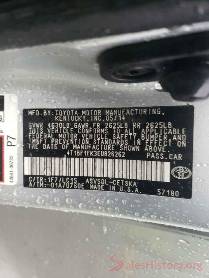 4T1BF1FK3EU826262 2014 TOYOTA CAMRY