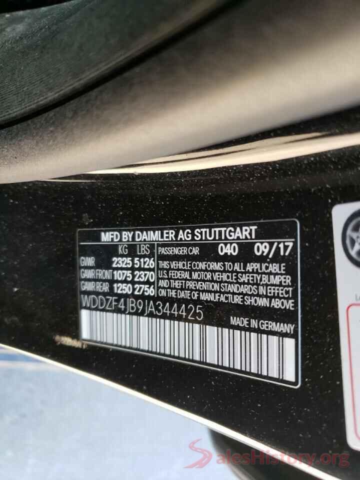 WDDZF4JB9JA344425 2018 MERCEDES-BENZ E-CLASS