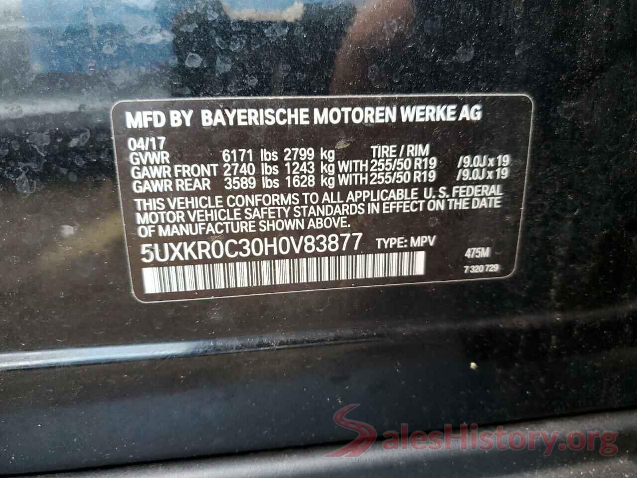 5UXKR0C30H0V83877 2017 BMW X5