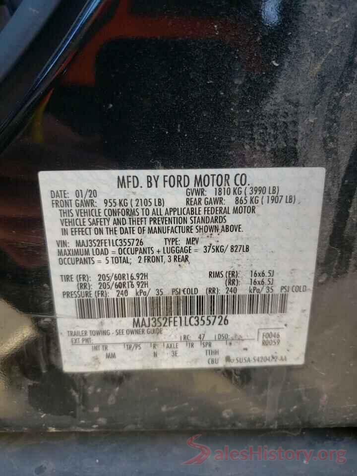 MAJ3S2FE1LC355726 2020 FORD ALL OTHER