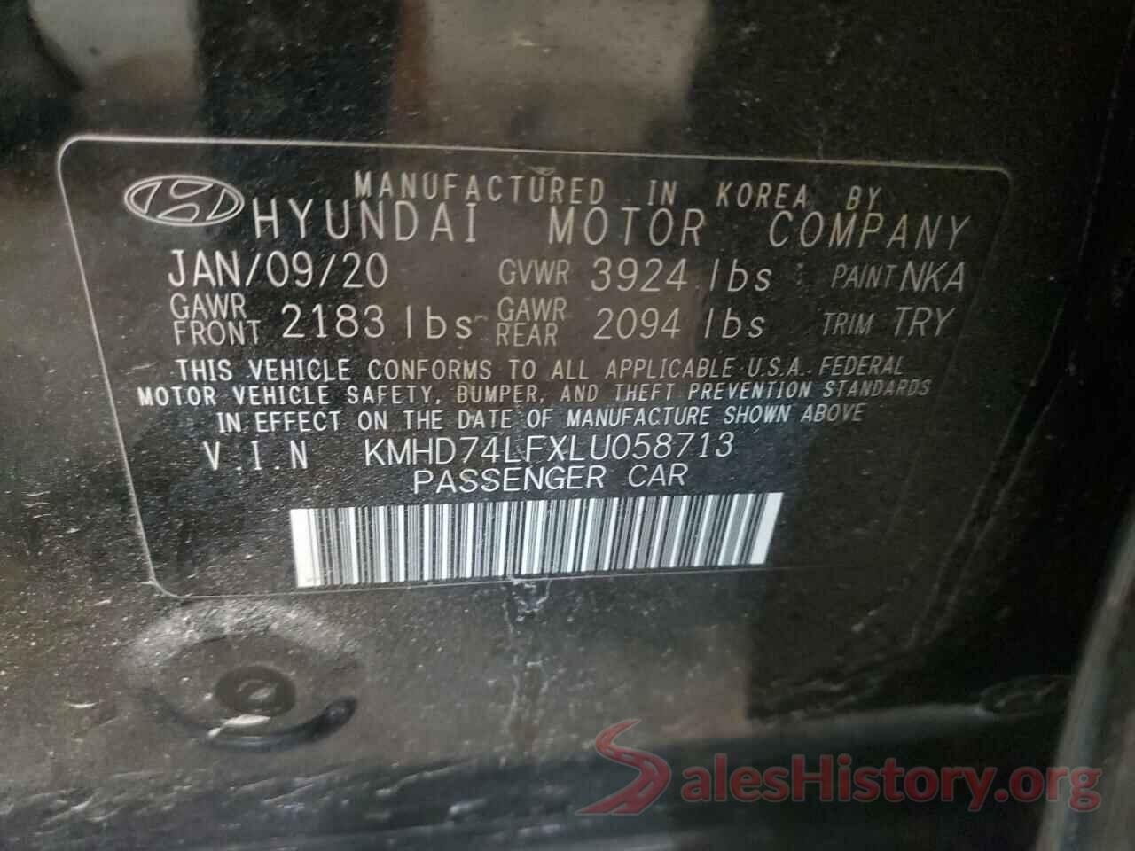 KMHD74LFXLU058713 2020 HYUNDAI ELANTRA