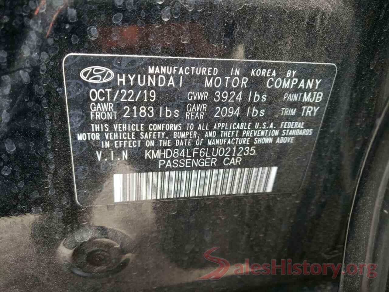 KMHD84LF6LU021235 2020 HYUNDAI ELANTRA