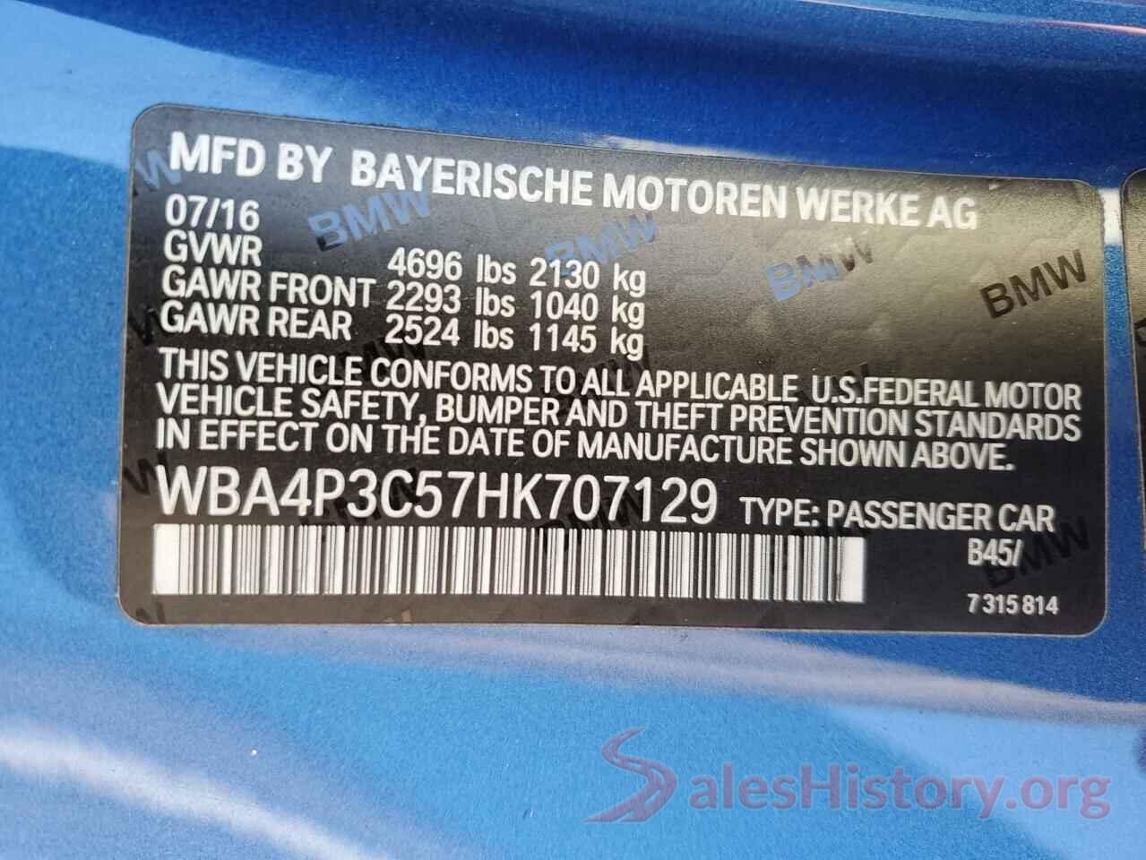 WBA4P3C57HK707129 2017 BMW 4 SERIES