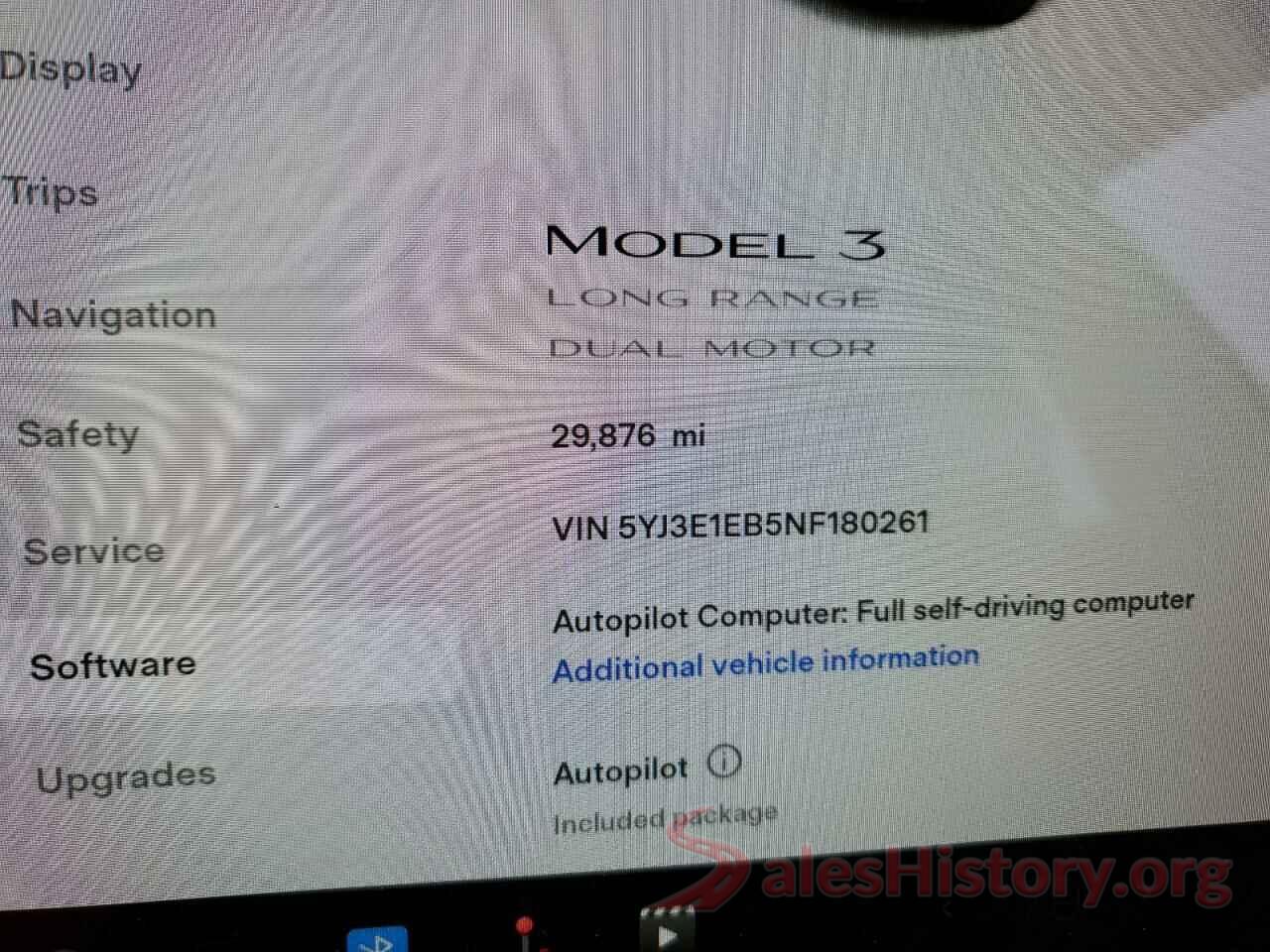 5YJ3E1EB5NF180261 2022 TESLA MODEL 3