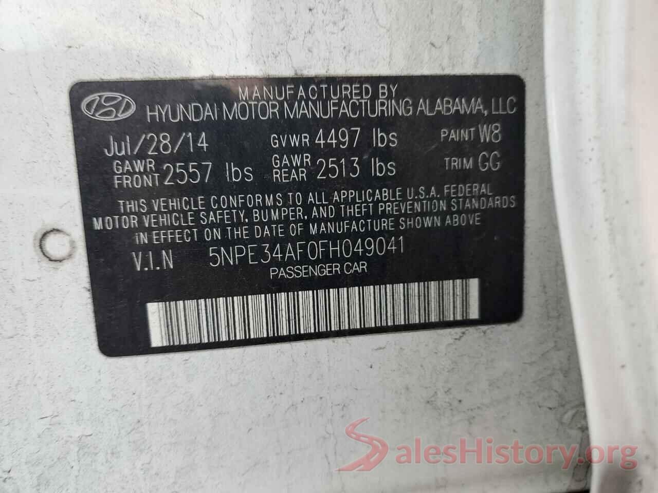 5NPE34AF0FH049041 2015 HYUNDAI SONATA