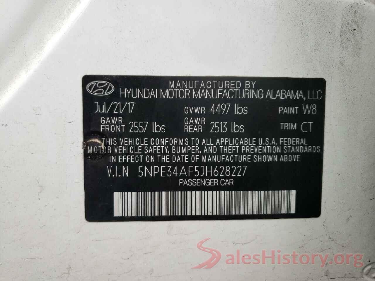 5NPE34AF5JH628227 2018 HYUNDAI SONATA