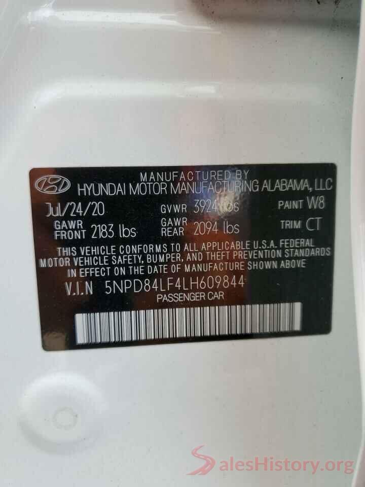 5NPD84LF4LH609844 2020 HYUNDAI ELANTRA