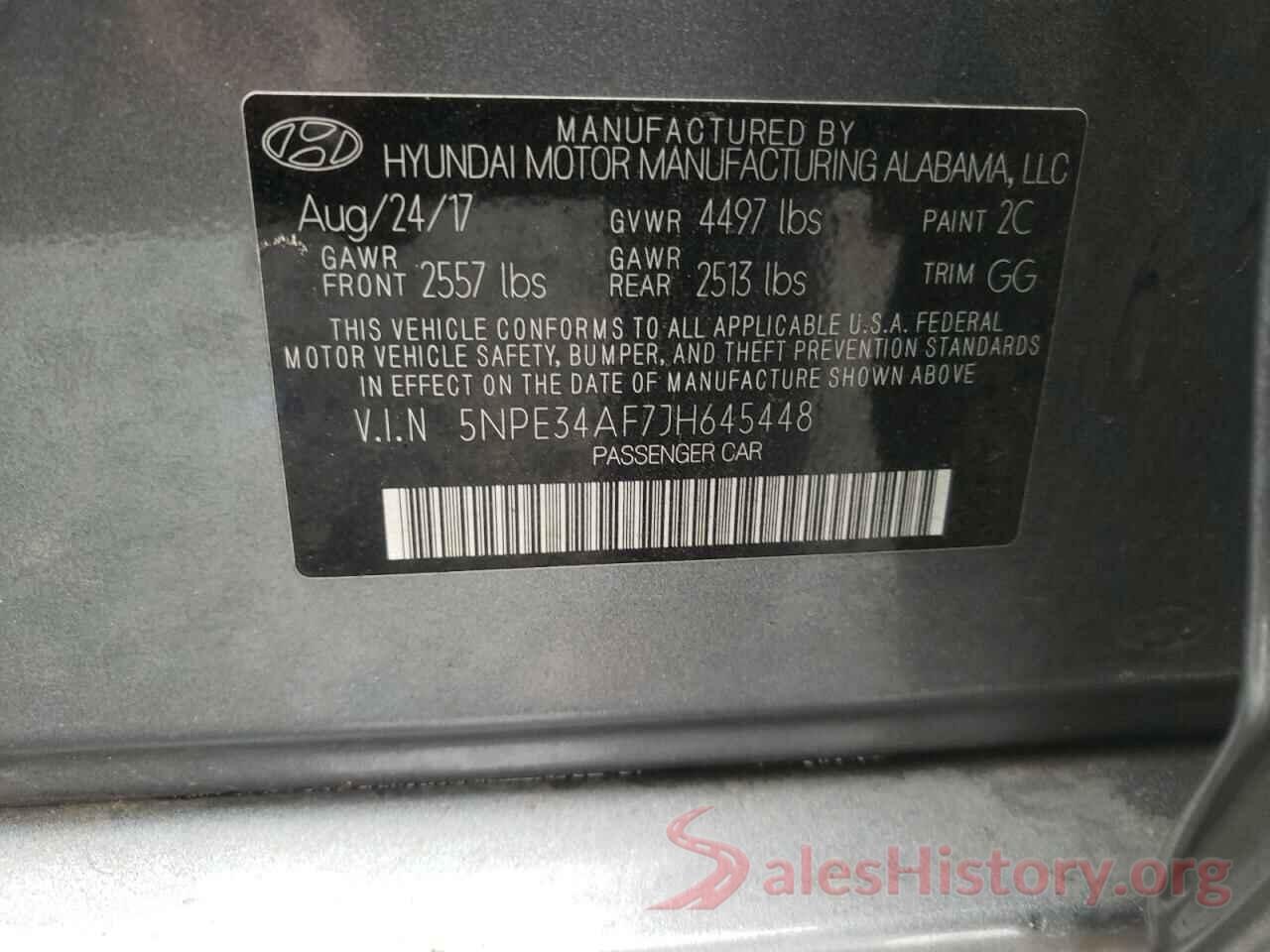 5NPE34AF7JH645448 2018 HYUNDAI SONATA