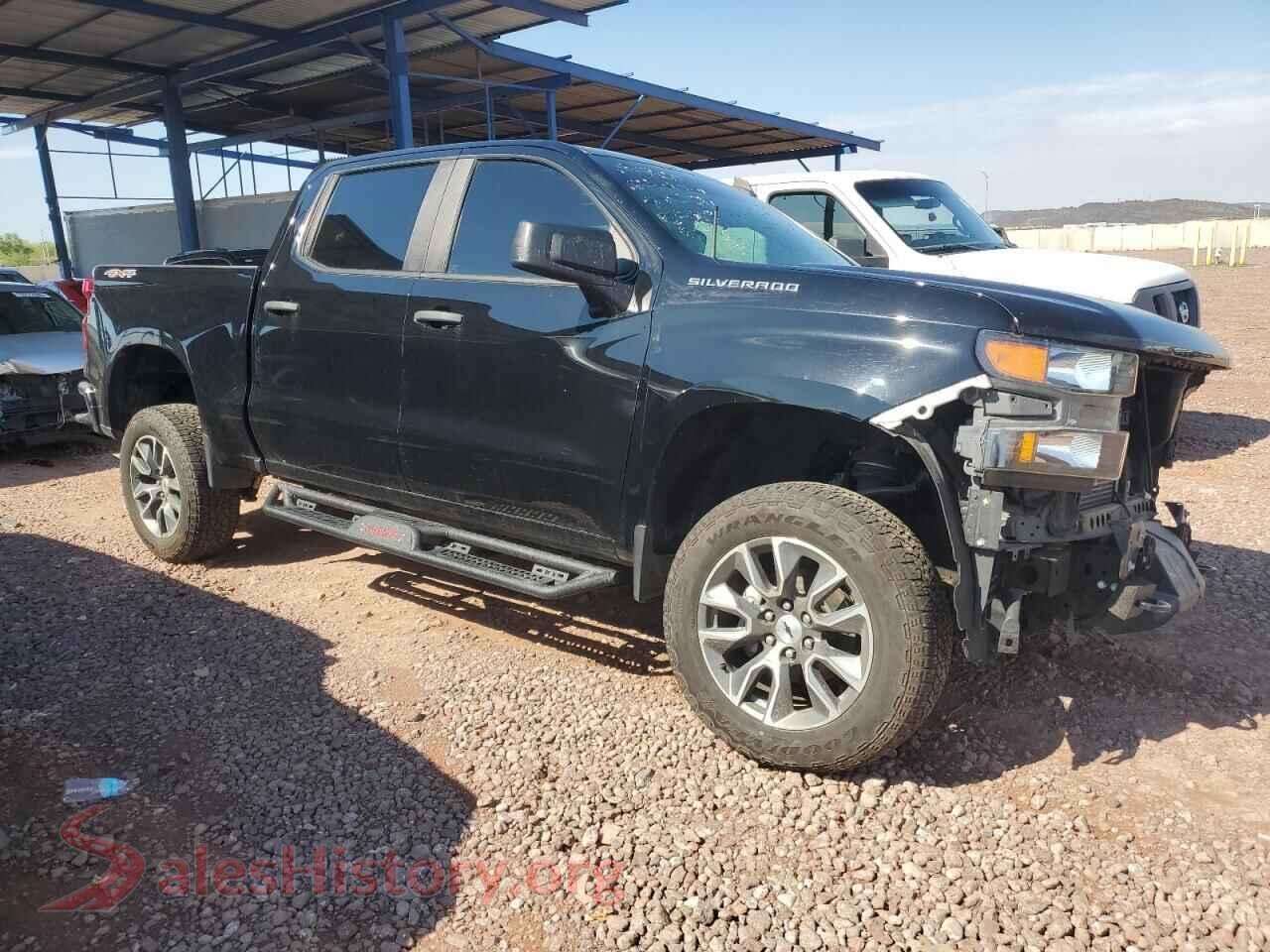 2022 CHEVROLET SILVERADO VIN 3GCPYBEKXNG184329, rear 3/4 view