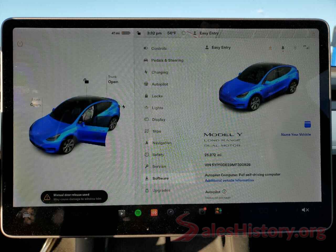 5YJYGDEE9MF300928 2021 TESLA MODEL Y