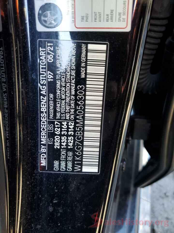 W1K6G7GB5MA056303 2021 MERCEDES-BENZ S-CLASS