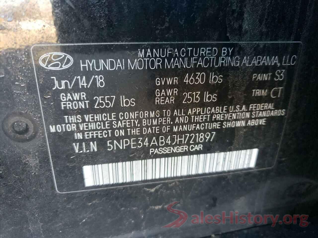 5NPE34AB4JH721897 2018 HYUNDAI SONATA