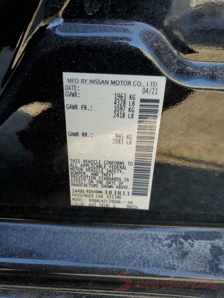 1N4BL4DV4MN383811 2021 NISSAN ALTIMA