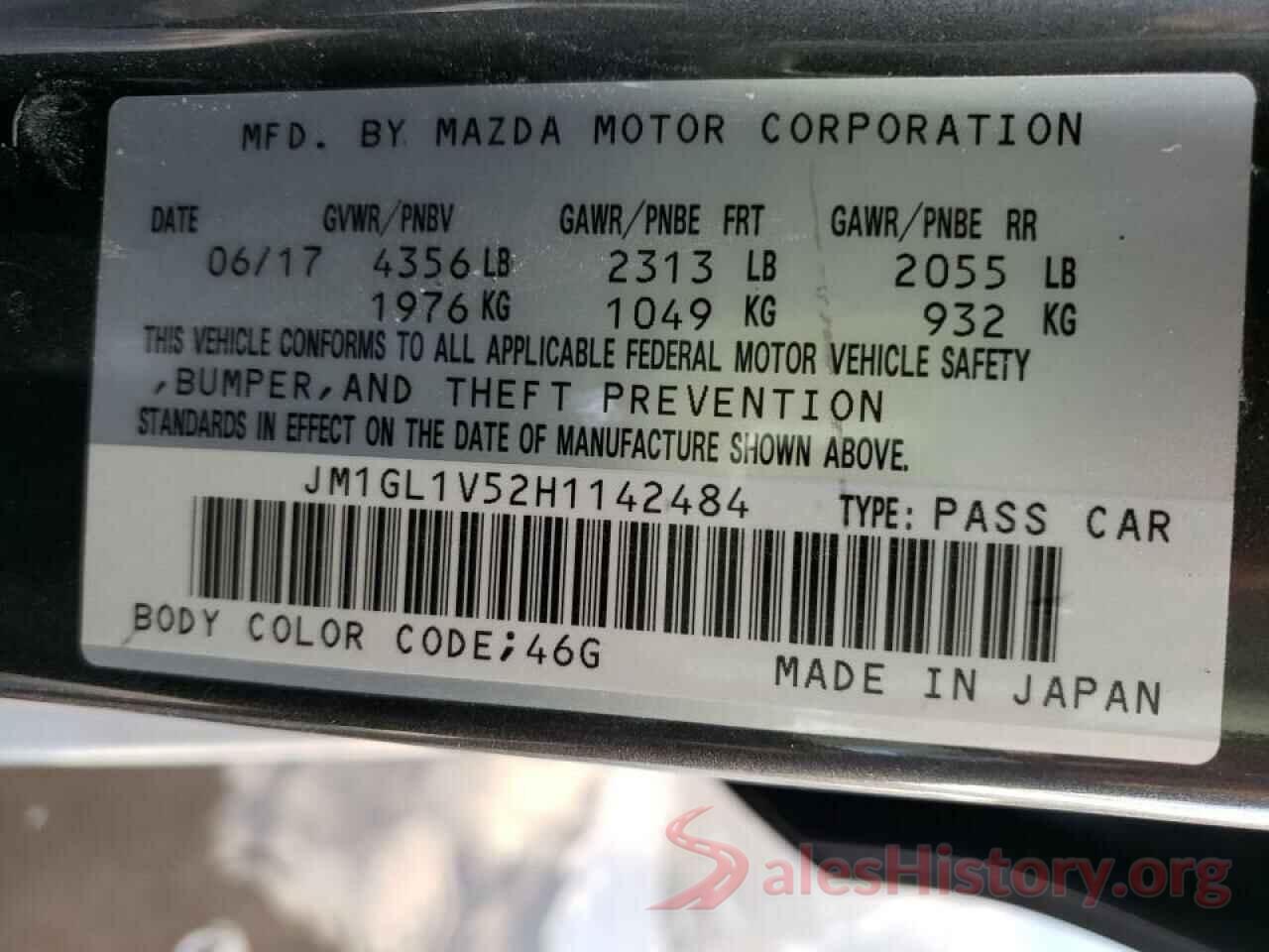 JM1GL1V52H1142484 2017 MAZDA 6