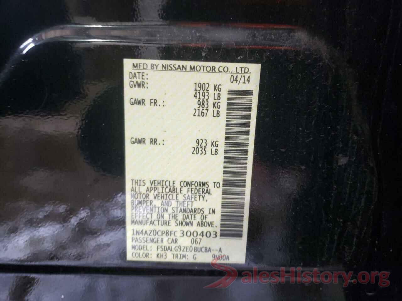 1N4AZ0CP8FC300403 2015 NISSAN LEAF