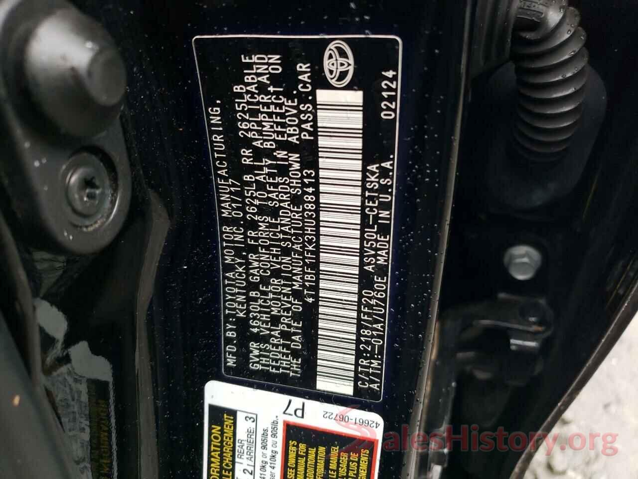 4T1BF1FK3HU388413 2017 TOYOTA CAMRY