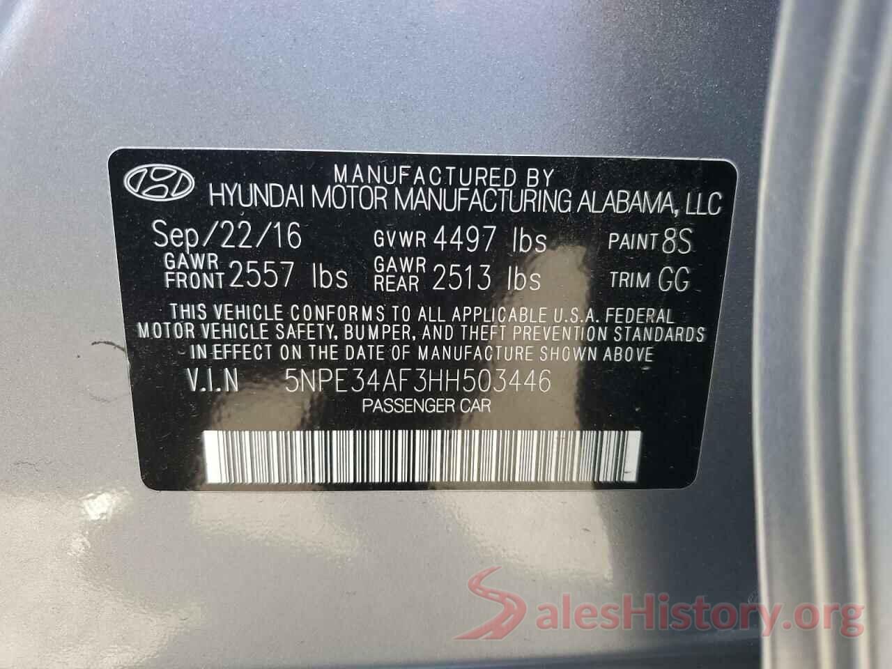 5NPE34AF3HH503446 2017 HYUNDAI SONATA