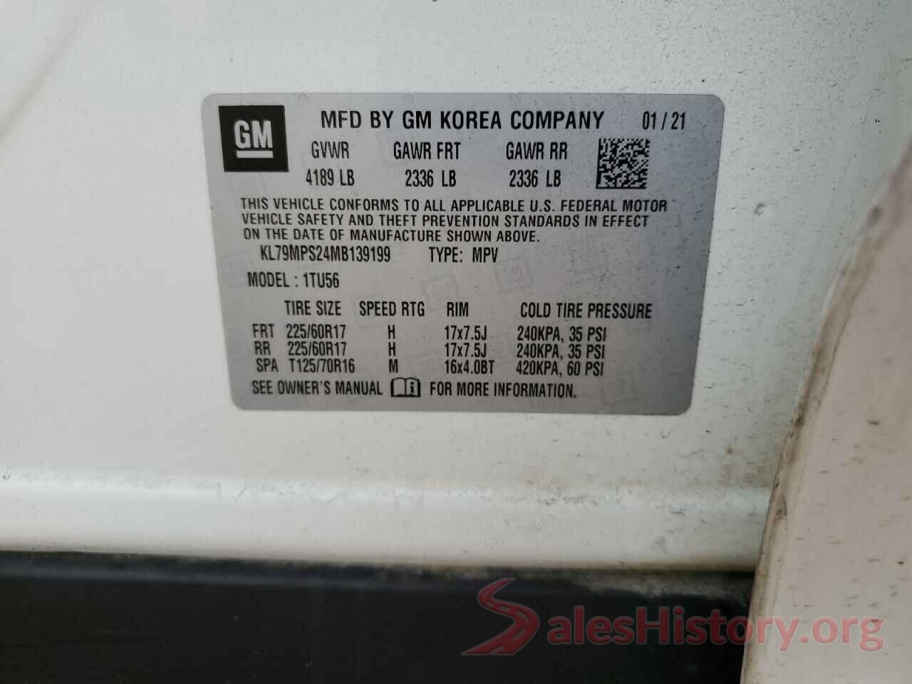 KL79MPS24MB139199 2021 CHEVROLET TRAILBLZR