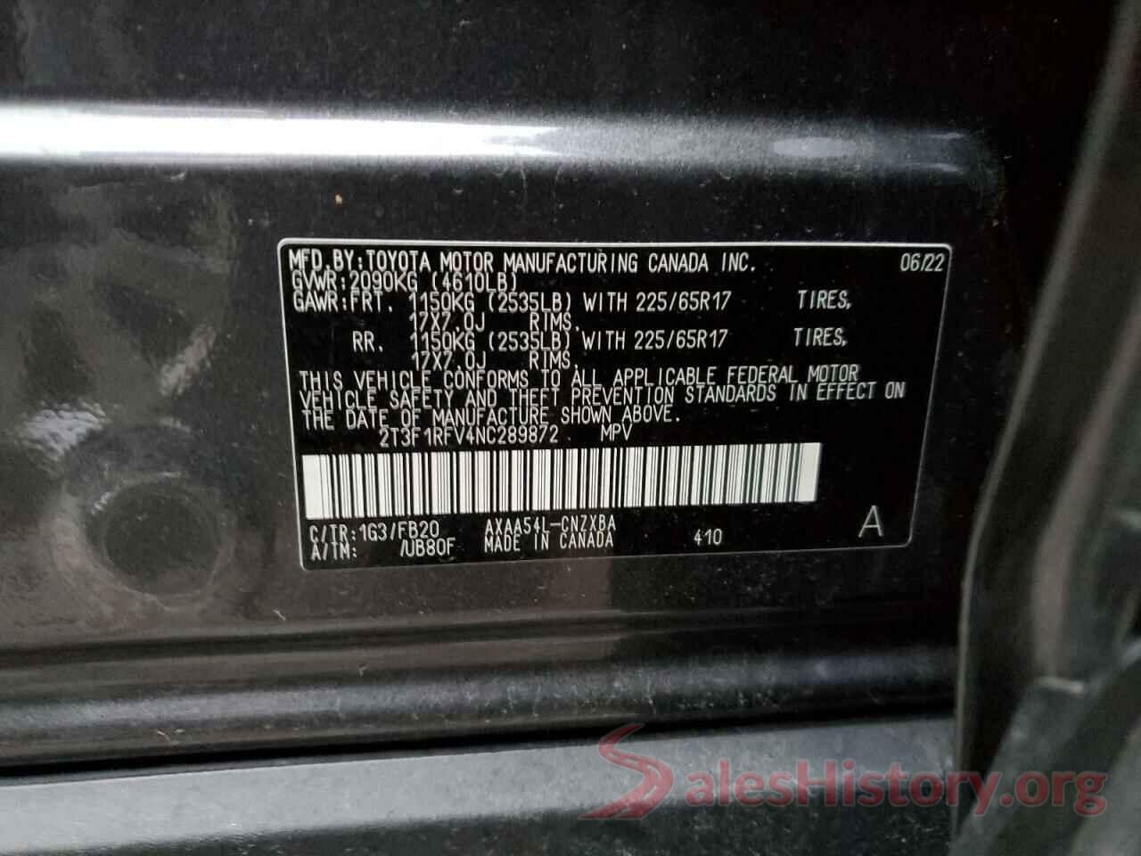 2T3F1RFV4NC289872 2022 TOYOTA RAV4