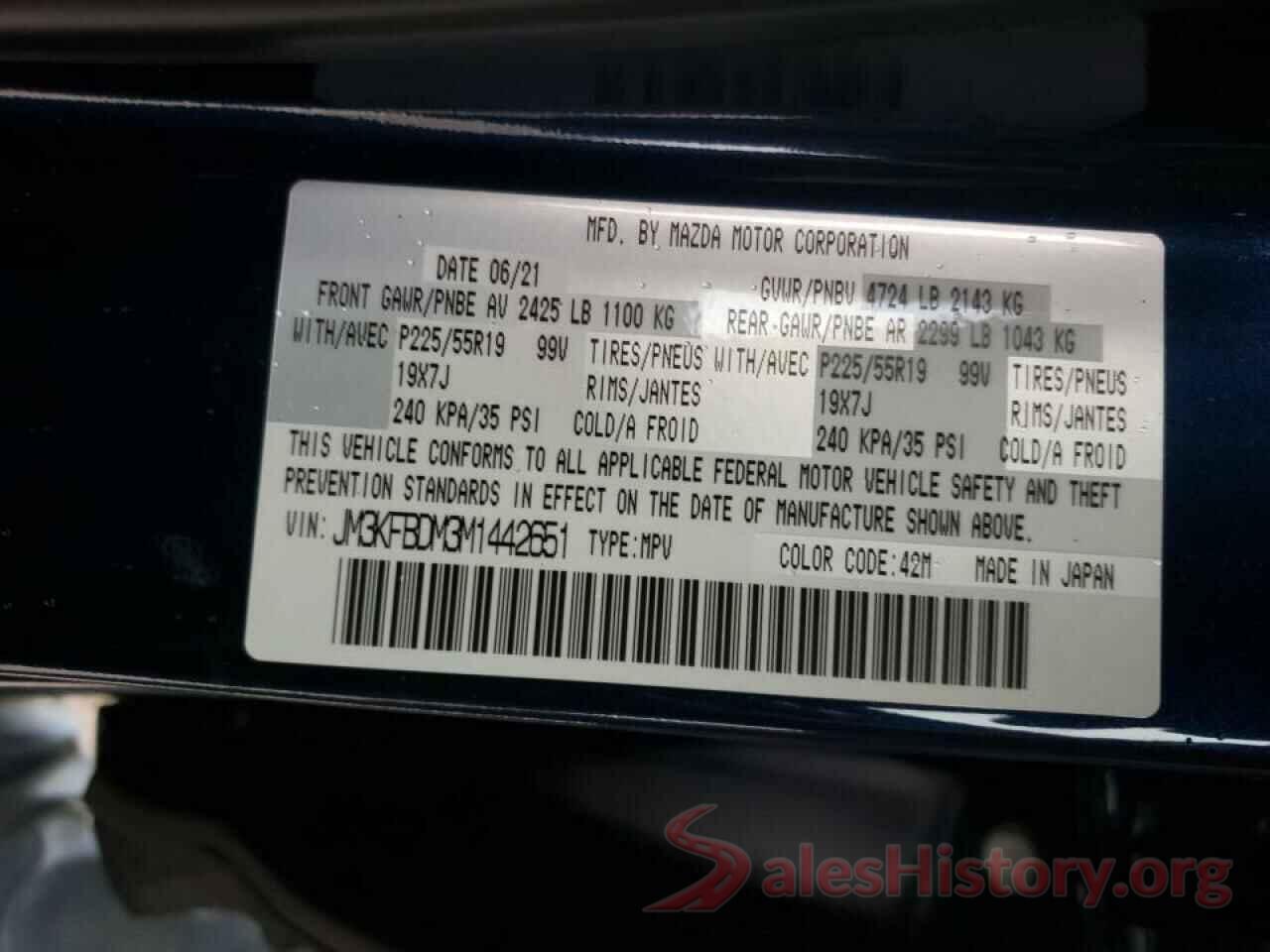 JM3KFBDM3M1442651 2021 MAZDA CX-5