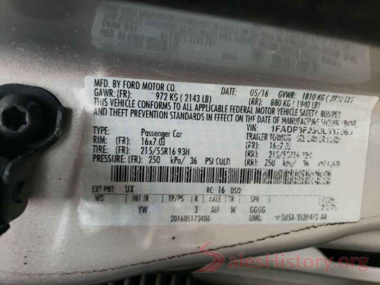 1FADP3F23GL337560 2016 FORD FOCUS