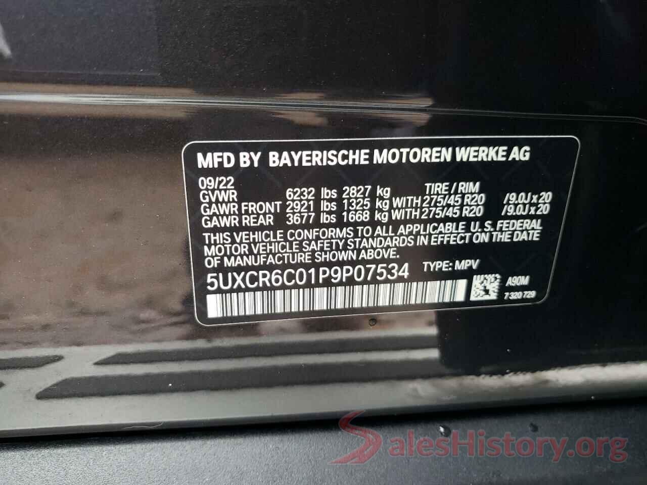 5UXCR6C01P9P07534 2023 BMW X5