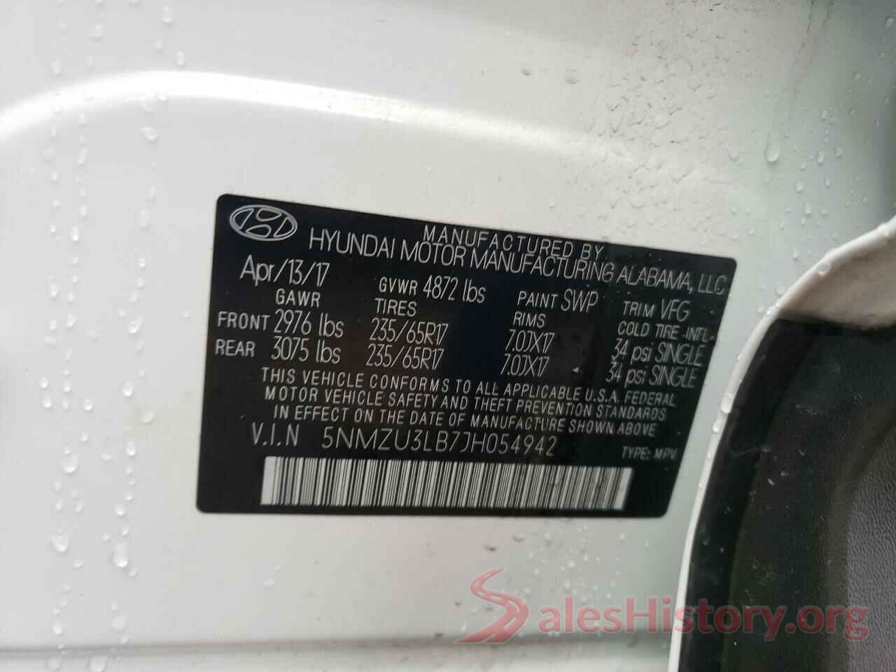 5NMZU3LB7JH054942 2018 HYUNDAI SANTA FE