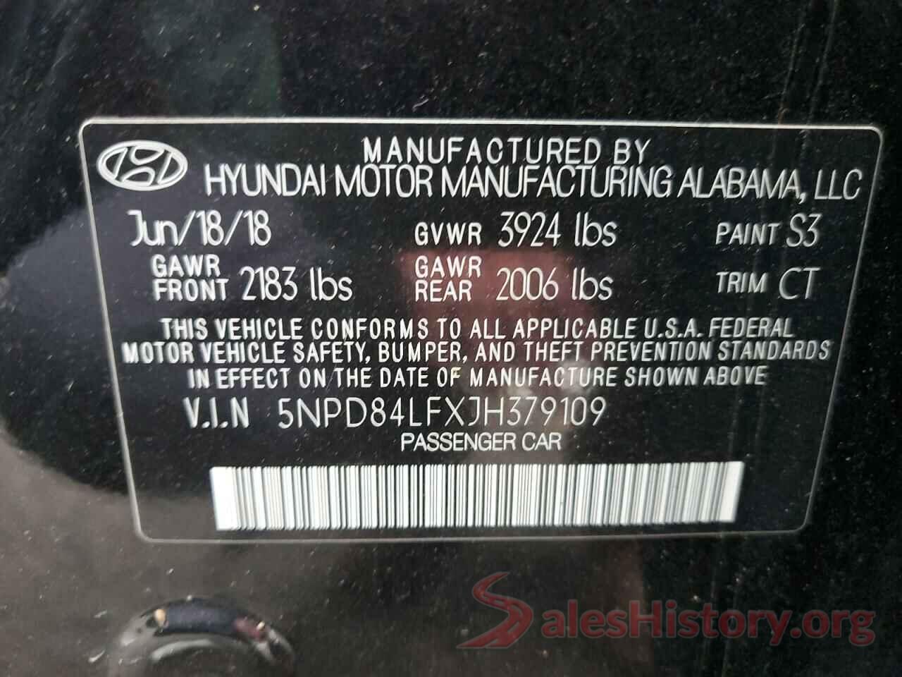 5NPD84LFXJH379109 2018 HYUNDAI ELANTRA