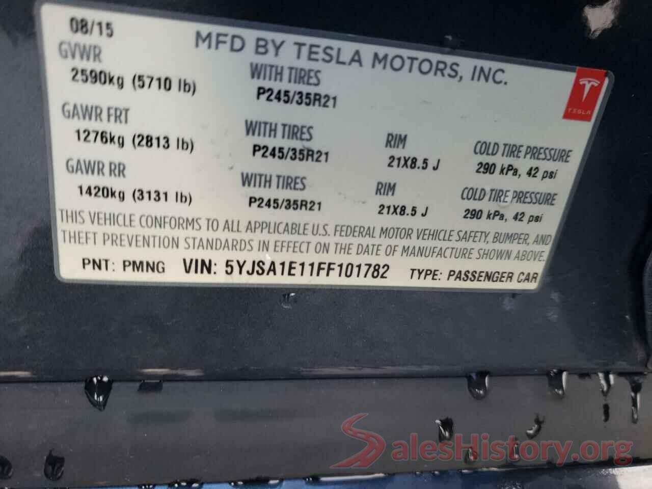 5YJSA1E11FF101782 2015 TSMR MODEL S