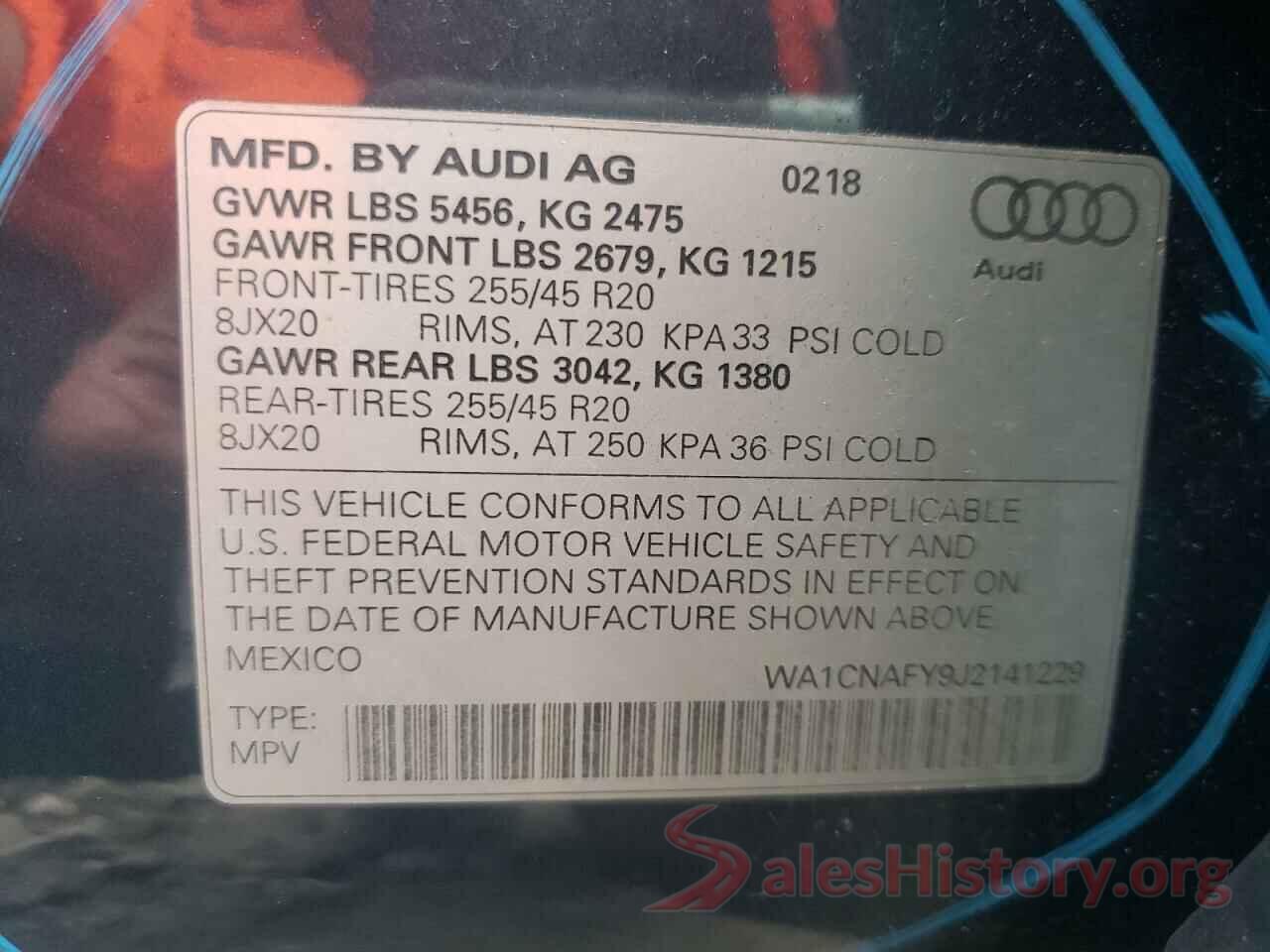 WA1CNAFY9J2141229 2018 AUDI Q5